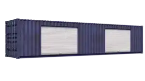 40ft Used Storage Container w/ Two 10ft Roll-up Doors on Right Side